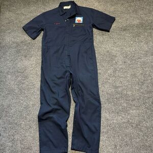 Vintage 60s Koratron RC Royal Crown Cola Soda Work Jumpsuit Chain Stitch